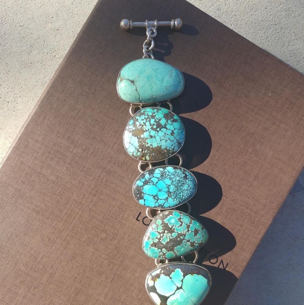 Sterling Silver Sleeping Beauty Turquoise Bracelet